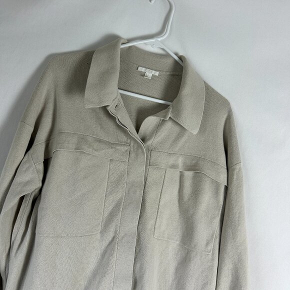 COS Sweater Knit Cardigan Shacket S Oversized Taupe - Picture 2 of 6